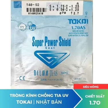 Tròng kính siêu mỏng Tokai 1.70AS SPS UV400