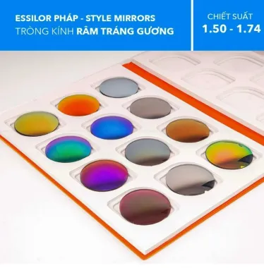 Tròng Kính Râm Tráng Gương Essilor Style Mirrors