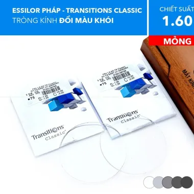 Tròng Kính Đổi Màu Trà/Khói Transitions Classic Essilor 1.56