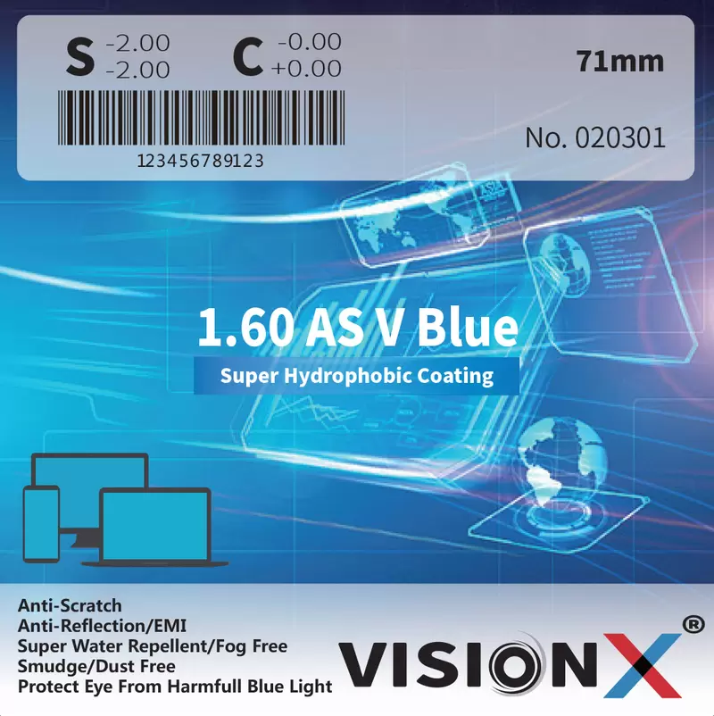 VisionX 1.60 AS V Blue SHMC