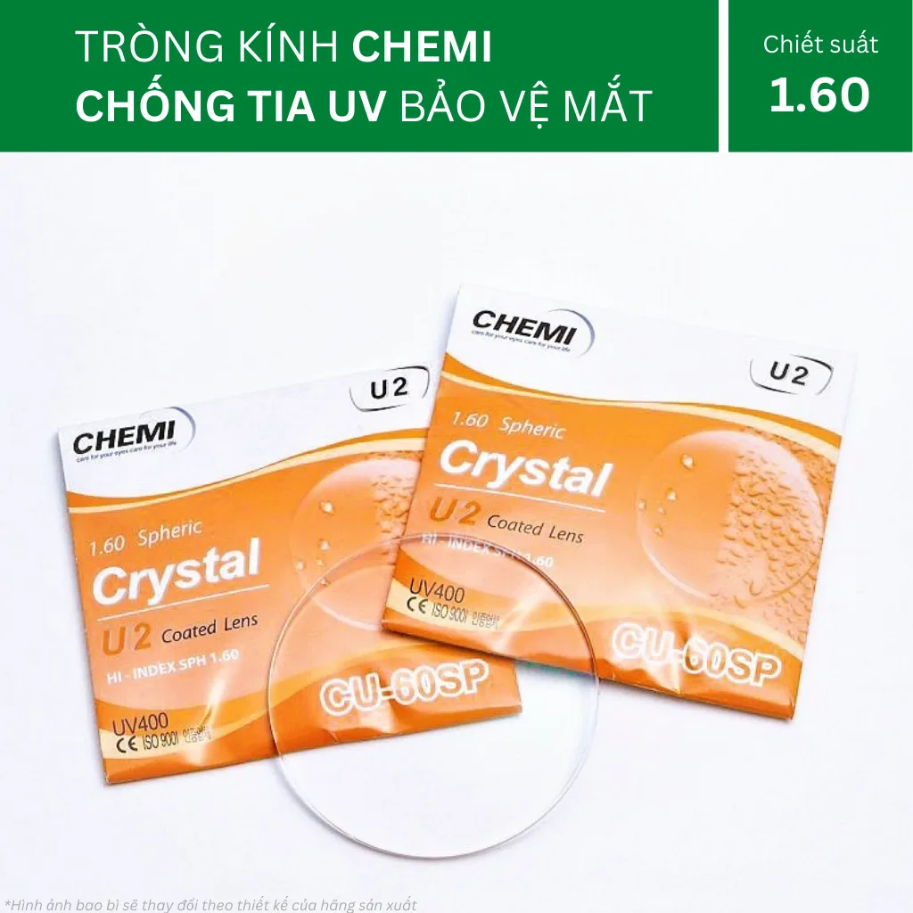 Tròng kính Chemi U2 Chiết suất 1.60