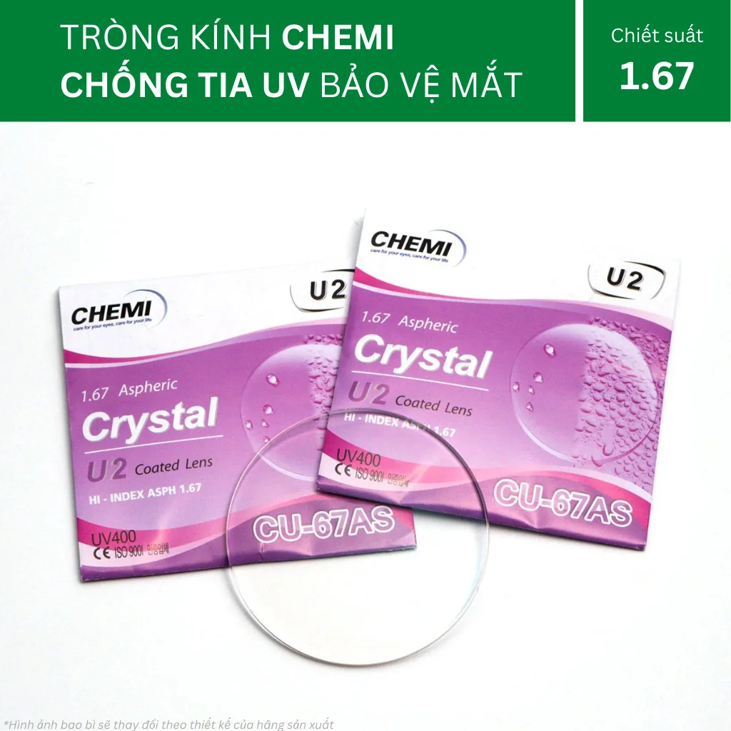 Tròng kính Chemi U2 Chiết suất 1.67