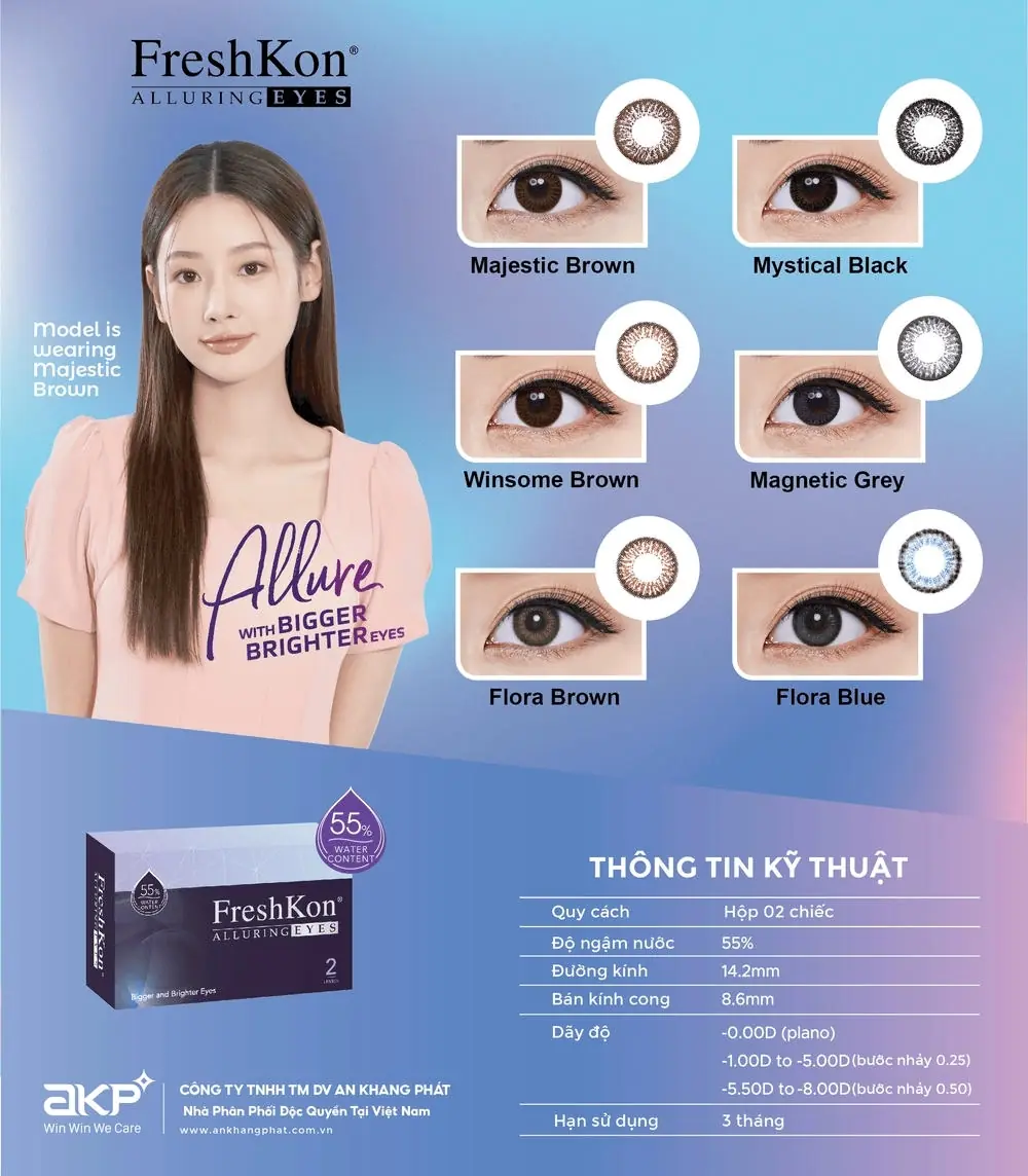Lens Giãn Tròng 3 Tháng FreshKon Alluring Eyes Chính Hãng