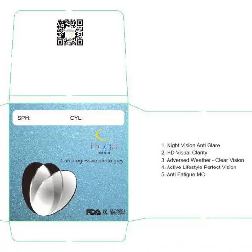 Tròng Kính HOGA 1.56 Progressive Photo Grey HC – Đa Tròng Đổi Màu Xám, Chống Trầy, Nhìn Rõ Mọi Khoảng Cách