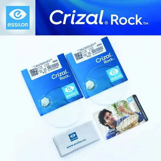 Tròng Kính Mỏng Chống Ánh Sáng Xanh Crizal Rock Blue Uv Essilor 1.60